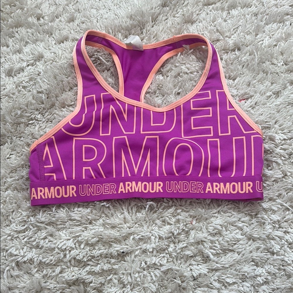 Under Armour Purple and Orange Sports Bra Compression Fit